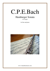 Cover icon of Hamburger Sonata in G major (H.550) sheet music for flute and piano by Carl Philip Emanuel Bach, classical score, intermediate skill level