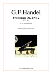 Cover icon of Trio Sonata Op. 2 No. 2 sheet music for two violins and piano by George Frideric Handel, classical score, intermediate duet