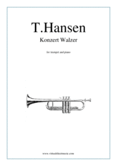 Cover icon of Konzert Walzer sheet music for trumpet and piano by Thorvald Hansen, classical score, intermediate/advanced skill level