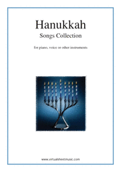 Hanukkah Songs Collection (Chanukah songs) for piano, voice or other instruments - easy hanukkah sheet music