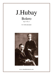 Cover icon of Bolero Op. 51 No. 3 sheet music for violin and piano by Jeno Hubay, classical score, intermediate skill level