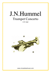 Cover icon of Concerto in Eb major sheet music for trumpet and piano by Johann Nepomuk Hummel, classical score, intermediate/advanced skill level