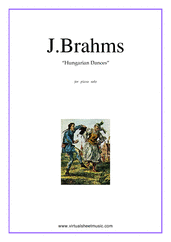 Cover icon of Hungarian Dances (COMPLETE) sheet music for piano solo by Johannes Brahms, classical score, advanced skill level