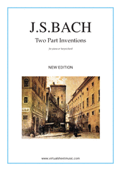 Cover icon of Two Part Inventions (New Edition) sheet music for piano solo (or harpsichord) by Johann Sebastian Bach, classical score, intermediate piano (or harpsichord)