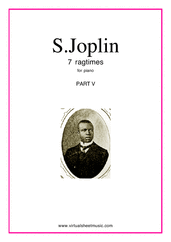 Cover icon of Ragtimes (collection 5) sheet music for piano solo by Scott Joplin, classical score, intermediate skill level