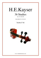 Cover icon of Etudes (27-36), Op.20 - Book III sheet music for viola solo by Heinrich Ernst Kayser, classical score, intermediate skill level