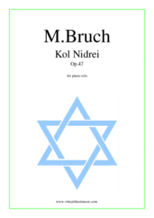 Cover icon of Kol Nidrei Op.47 sheet music for piano solo by Max Bruch, classical score, advanced skill level