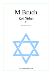 Cover icon of Kol Nidrei Op.47 sheet music for violin and viola by Max Bruch, classical score, advanced duet