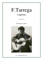 Cover icon of Lagrima, Preludio sheet music for guitar solo by Francisco Tarrega, classical score, easy/intermediate skill level