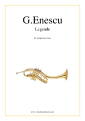 Cover icon of Legende sheet music for trumpet and piano by George Enescu, classical score, advanced skill level