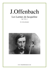 Cover icon of Les Larmes de Jacqueline, Elegie Op.76 No.2 sheet music for viola and piano by Jacques Offenbach, classical score, advanced skill level