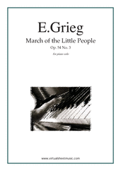 Cover icon of March of the Little People - "March of the Dwarfs" sheet music for piano solo by Edvard Grieg, classical score, intermediate skill level