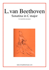 Cover icon of Sonatina in C major sheet music for mandolin and piano by Ludwig van Beethoven, classical score, intermediate skill level