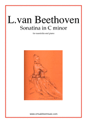 Cover icon of Sonatina in C minor sheet music for mandolin and piano by Ludwig van Beethoven, classical score, intermediate skill level