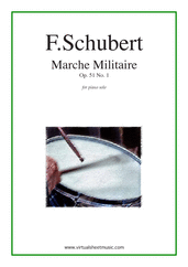 Cover icon of Marche Militaire Op.51 No.1 sheet music for piano solo by Franz Schubert, classical score, intermediate/advanced skill level