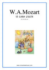 Cover icon of Easy Duets sheet music for two alto saxophones by Wolfgang Amadeus Mozart, classical score, easy duet