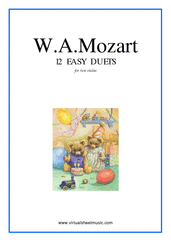 Cover icon of Easy Duets sheet music for two violas by Wolfgang Amadeus Mozart, classical score, easy duet