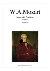 Cover icon of Sonata in A minor No. 8 K310 sheet music for piano solo by Wolfgang Amadeus Mozart, classical score, easy/intermediate skill level