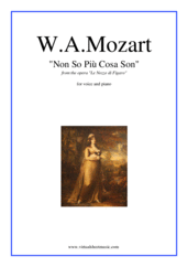 Cover icon of Non so piu cosa son, Aria sheet music for voice and piano by Wolfgang Amadeus Mozart, classical score, easy/intermediate skill level