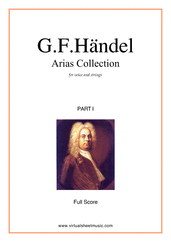 Cover icon of Arias Collection, part I (f.score) sheet music for voice and strings by George Frideric Handel, classical score, intermediate orchestra