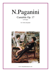 Cover icon of Cantabile Op. 17 in D major sheet music for violin and guitar by Nicolo Paganini, classical score, intermediate duet