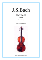 Cover icon of Partita No.2 in D minor (NEW EDITION) sheet music for violin solo by Johann Sebastian Bach, classical score, advanced skill level