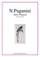 Cover icon of Moto Perpetuo sheet music for cello and piano by Nicolo Paganini, classical score, intermediate skill level