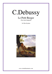 Cover icon of Le Petit Berger (The Little Shepherd) sheet music for flute and piano by Claude Debussy, classical score, intermediate skill level