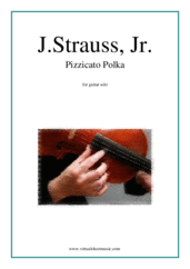 Cover icon of Pizzicato Polka sheet music for guitar solo by Johann Strauss, Jr., classical score, intermediate skill level