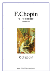 Cover icon of Polonaises (collection 1) sheet music for piano solo by Frederic Chopin, classical score, intermediate/advanced skill level