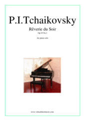 Cover icon of Reverie du Soir Op.19 No.1 sheet music for piano solo by Pyotr Ilyich Tchaikovsky, classical score, intermediate/advanced skill level