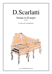 Cover icon of Sonata in D major K 534 sheet music for piano solo (or harpsichord) by Domenico Scarlatti, classical score, easy/intermediate piano (or harpsichord)