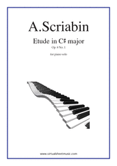 Cover icon of Etude in C# major Op.8 No.1 sheet music for piano solo by Alexander Scriabin, classical score, intermediate skill level