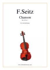 Cover icon of Chanson Op. 26 No. 1 in G major sheet music for violin and piano by Friedrich Seitz, classical score, intermediate+ skill level