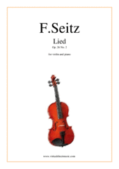 Cover icon of Lied in G major Op. 26 No. 1 sheet music for violin and piano by Friedrich Seitz, classical score, intermediate/advanced skill level