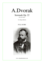 Cover icon of Serenade Op. 22, first movement (COMPLETE) sheet music for string orchestra by Antonin Dvorak, classical score, intermediate/advanced skill level