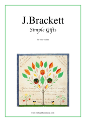 Cover icon of Simple Gifts sheet music for two violins by Joseph Brackett, beginner duet