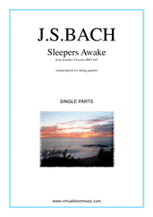 Cover icon of Sleepers Awake (parts) sheet music for string quartet by Johann Sebastian Bach, classical score, intermediate skill level