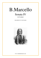 Cover icon of Sonata IV in G minor sheet music for viola and piano by Benedetto Marcello, classical score, intermediate/advanced skill level