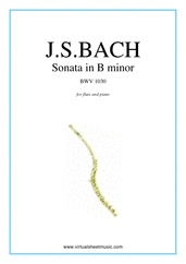 Cover icon of Sonata in B minor BWV 1030 (NEW EDITION) sheet music for flute and piano by Johann Sebastian Bach, classical score, intermediate skill level