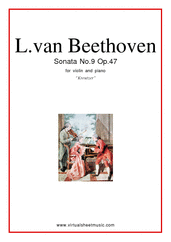 Cover icon of Sonata Op.47 No.9 "Kreutzer" sheet music for violin and piano by Ludwig van Beethoven, classical score, advanced skill level
