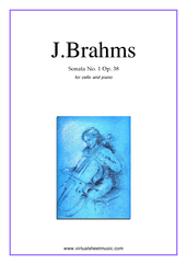 Cover icon of Sonata No.1 in E minor Op.38 sheet music for cello and piano by Johannes Brahms, classical score, intermediate/advanced skill level