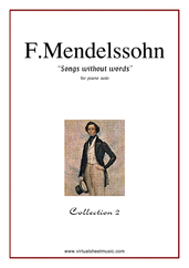 Cover icon of Songs Without Words - coll.2 sheet music for piano solo by Felix Mendelssohn-Bartholdy, classical score, intermediate skill level