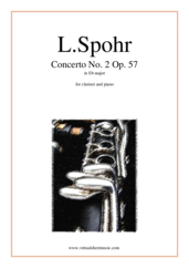 Cover icon of Concerto No. 2 Op. 57 in Eb major sheet music for clarinet and piano by Louis Spohr, classical score, intermediate skill level