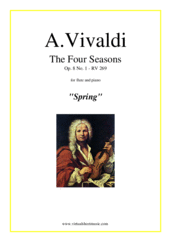 Cover icon of Concerto "Spring" sheet music for flute and piano by Antonio Vivaldi, classical score, advanced skill level
