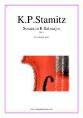 Cover icon of Sonata Op. 6 in Bb major sheet music for viola and piano by Karl Philip Stamitz, classical score, intermediate/advanced skill level