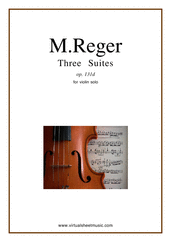 Cover icon of Three Suites Op.131d sheet music for violin solo by Max Reger, classical score, advanced skill level