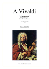 Cover icon of Concerto "Summer" (f.score) sheet music for string quartet by Antonio Vivaldi, classical score, advanced skill level