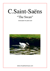 Cover icon of The Swan sheet music for piano solo by Camille Saint-Saens, classical score, intermediate skill level