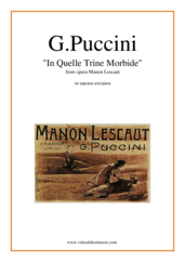 Cover icon of In Quelle Trine Morbide, from the opera Manon Lescaut sheet music for soprano and piano by Giacomo Puccini, classical score, intermediate skill level